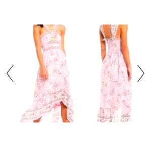 Chelsea and Violet pink Floral Maxi Dress, size large, new without tags